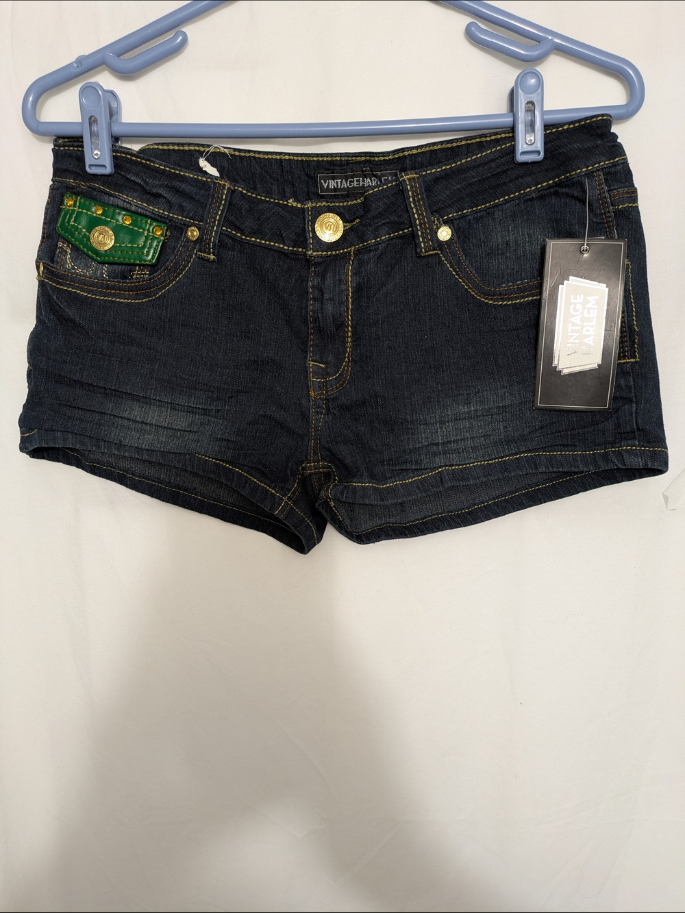 Vintage Harlem Studded Denim Shorts Y2K Bling Size 11 NWT